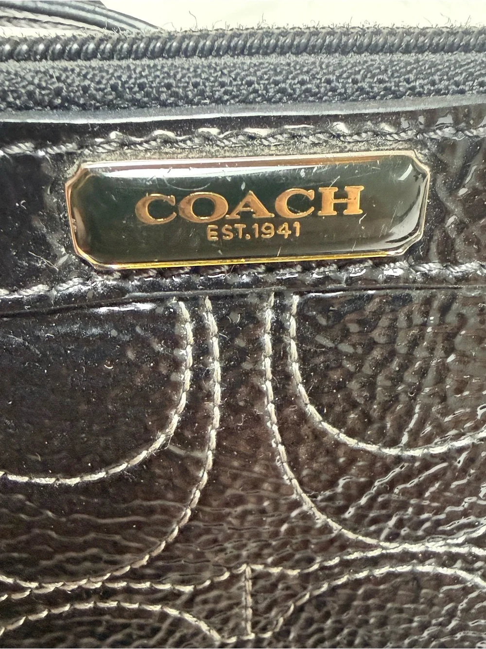 Coach wristlet glossy